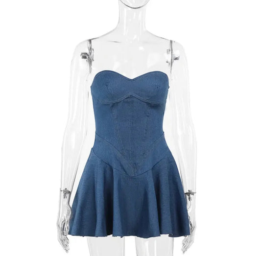 Denim mini dress