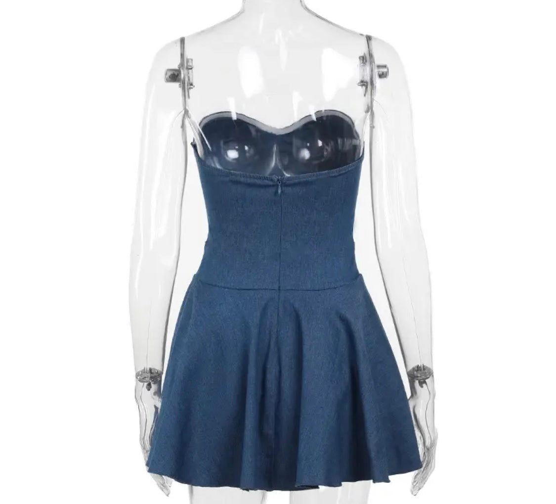 Denim mini dress